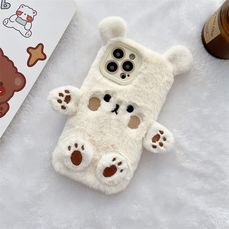 Korean 3D Cartoon Bear Fluffy  - Apple Iphone 15 review and price