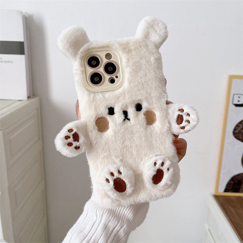 Korean 3D Cartoon Bear Fluffy  - Apple Iphone 15 review and price