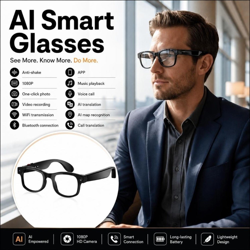 2 in 1 AI Smart Glasses HD Pho - Smart Glasses Lens review and price