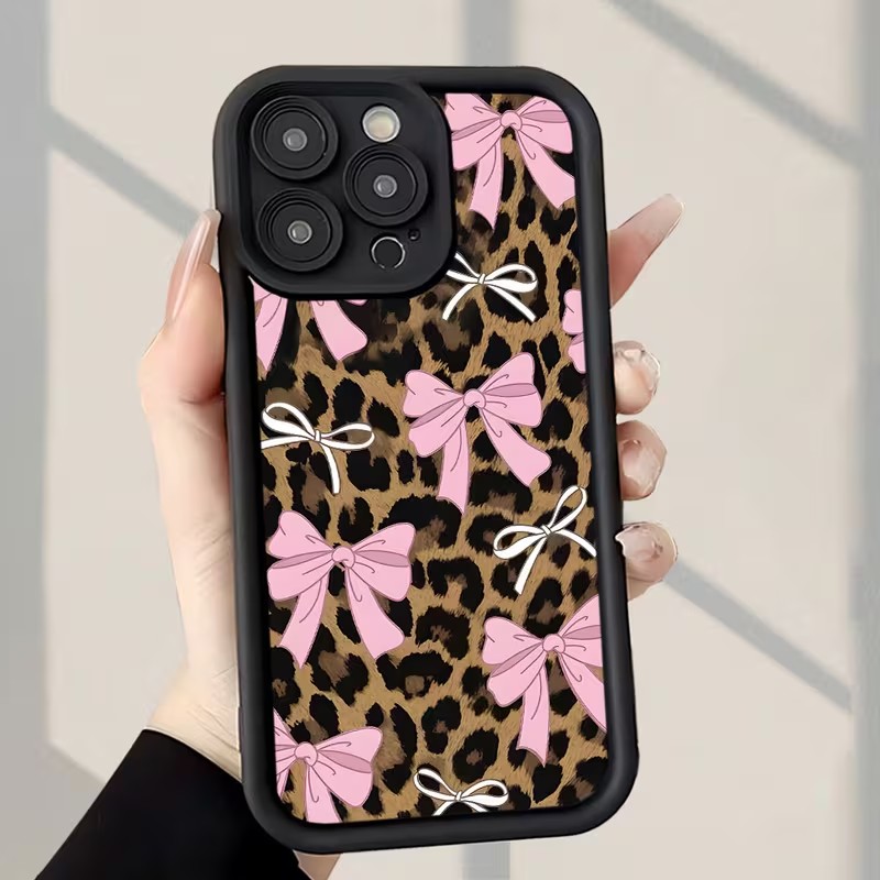Leopard Print Bow Phone Case F - Apple Iphone 15 review and price